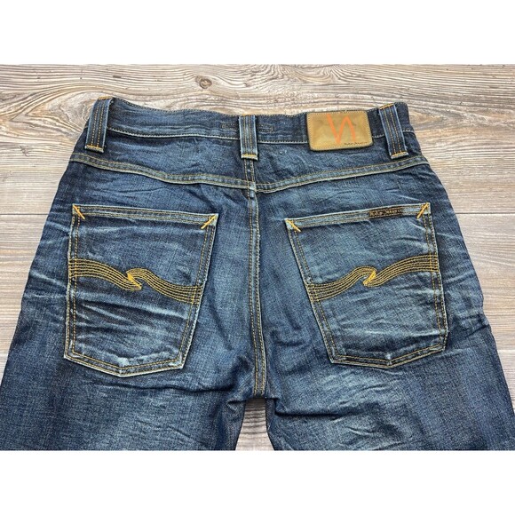 Nudie Jeans Grim Tim Jeans Mens 31x32 Fits 29/30 Selvage Button Fly Organic - Picture 6 of 16